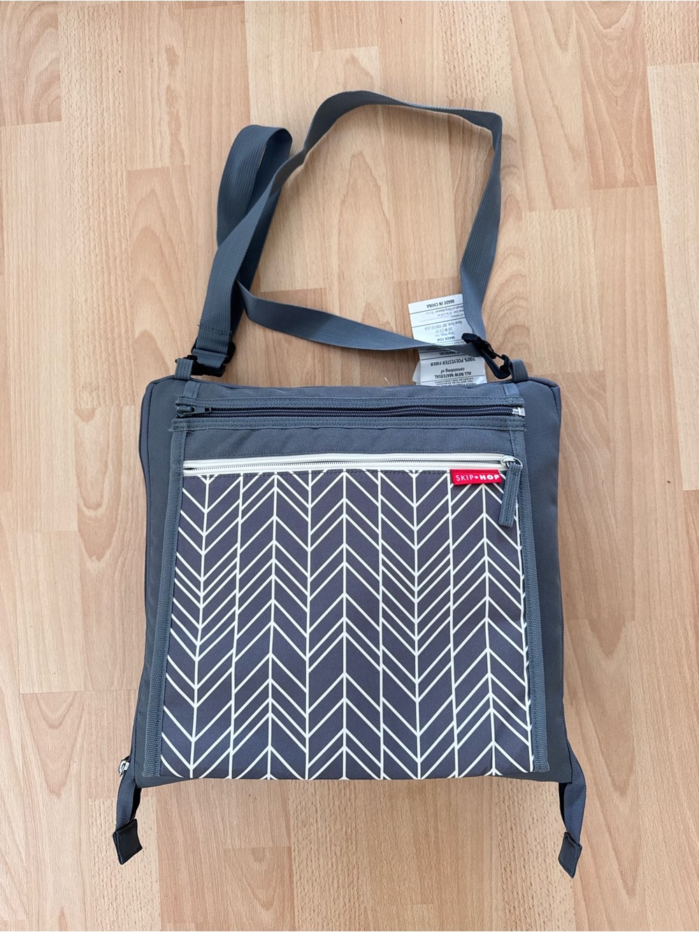 Skip Hop Gray Chevron-Front Messenger Crossbody Bag